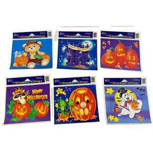 Vintage Classic Clings Halloween Window Clings Decorations 1999 Lot of 6